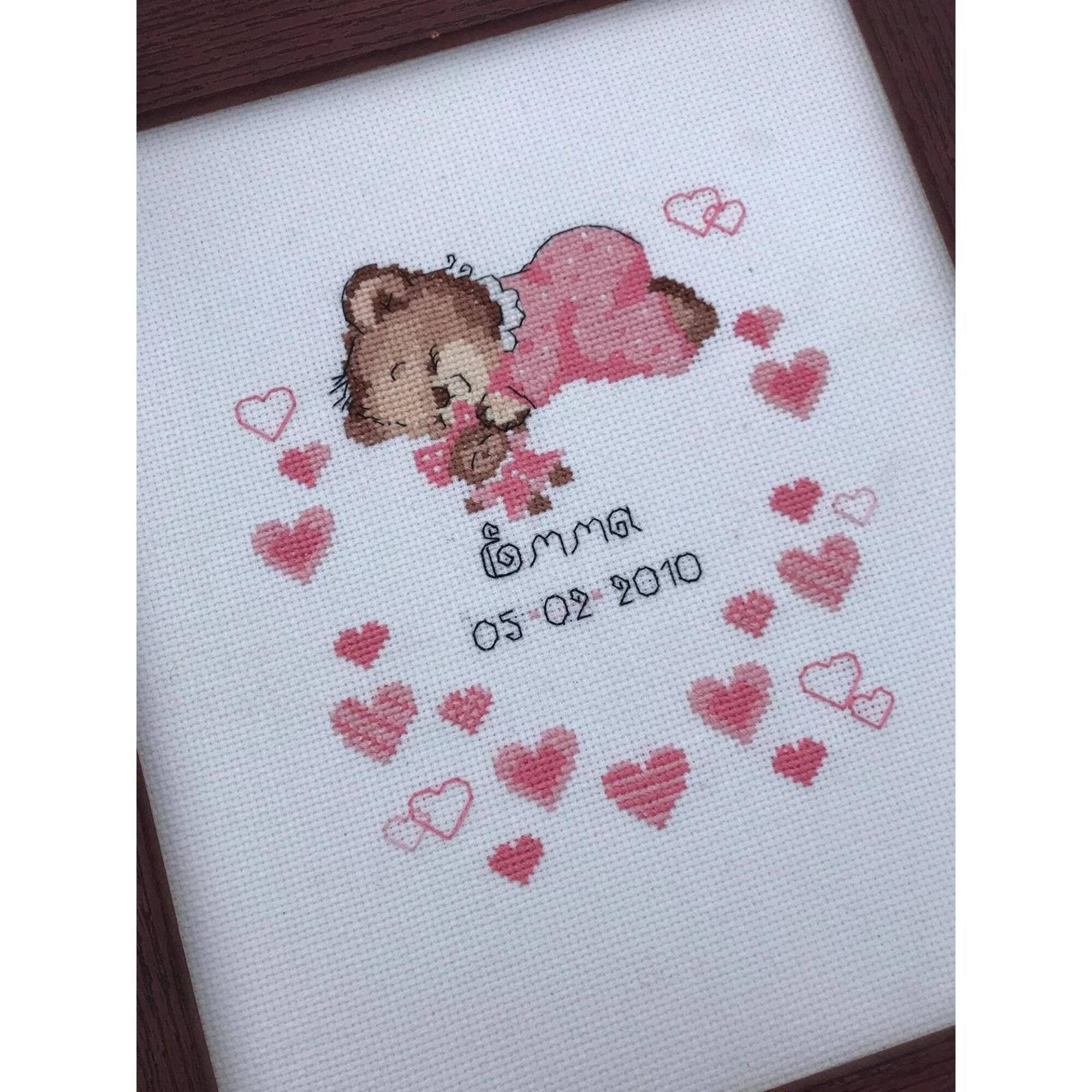 RIOLIS Girls Birth Announcement Counted Cross Stitch Kit R1123